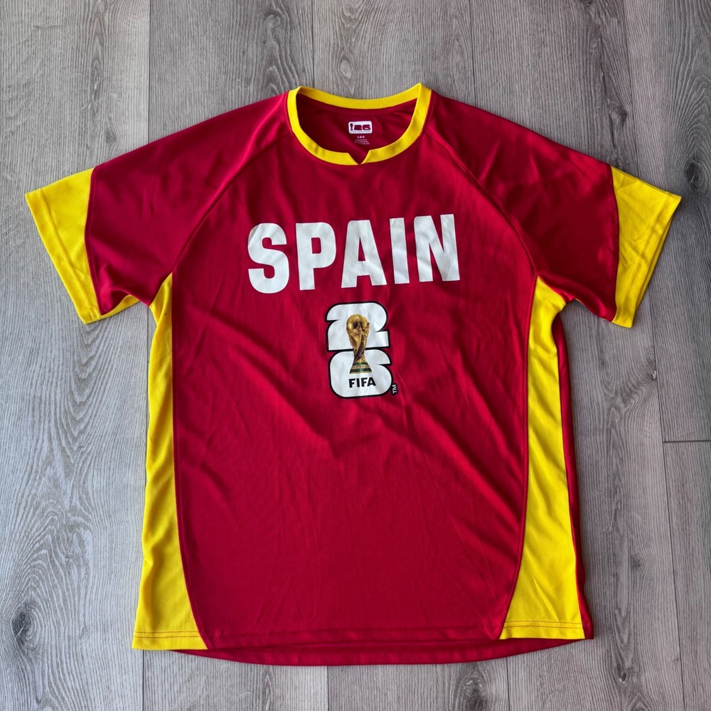 Spain 2026 FIFA World Cup Soccer Jersey Mens L Red Yellow #26 Licensed
